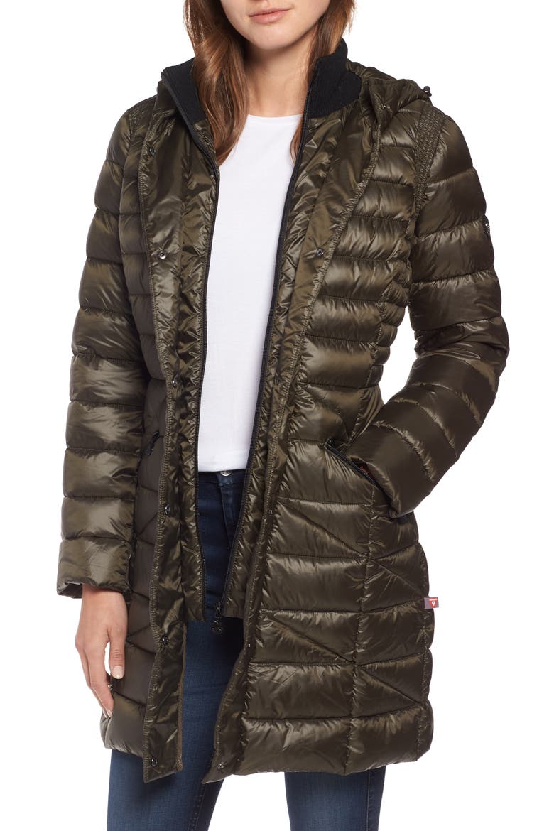 Bib Hooded Walker Coat, Main, color, MINSK GREY