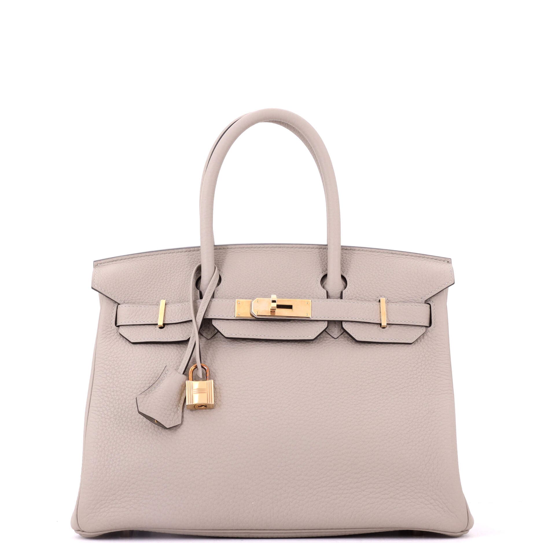 Birkin Handbag Grey Togo with Rose Gold Hardware 30, Main, color, Grey