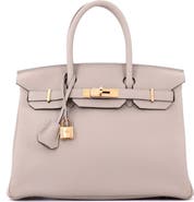 Pre-Owned Hermes Birkin Handbag Grey Togo with Rose Gold Hardware 30