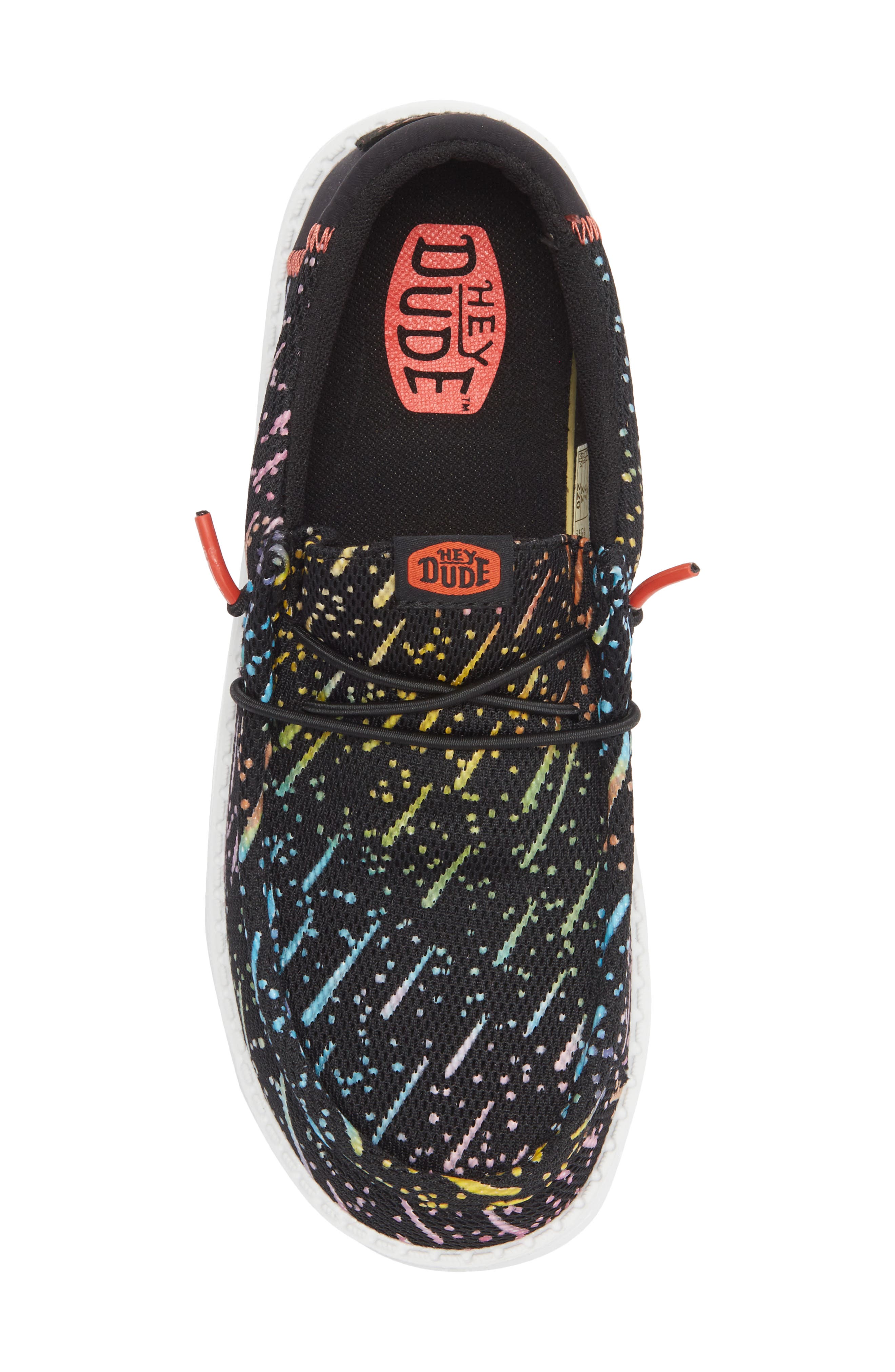 Hey Dude Kids' Wally Youth Stretch Mesh Sneaker, Alternate, color, Black