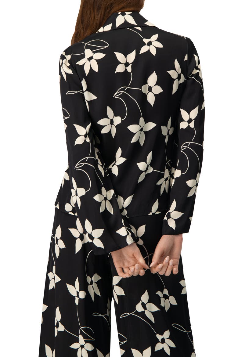 Long Sleeve Printed Shirt Blouse, Alternate, color, Black