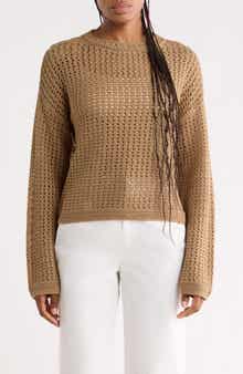 Crochet Cotton Crewneck Sweater