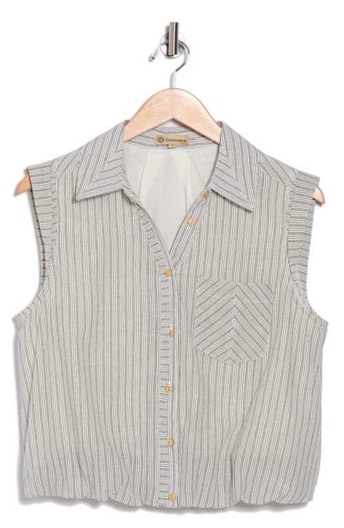 Democracy Sleeveless Bubble Hem Button-up Shirt In Gold