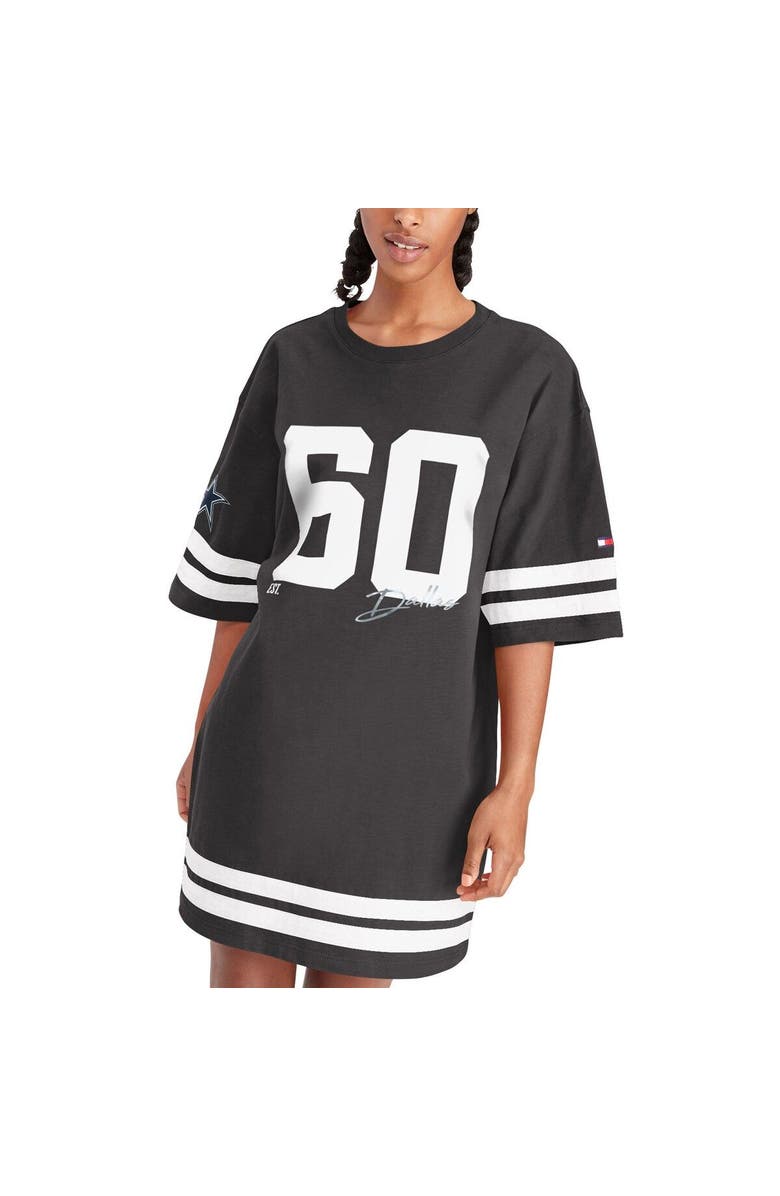Tommy Hilfiger Women's Tommy Hilfiger Black Dallas Cowboys Clair Half-Sleeve Dress, Alternate, color,