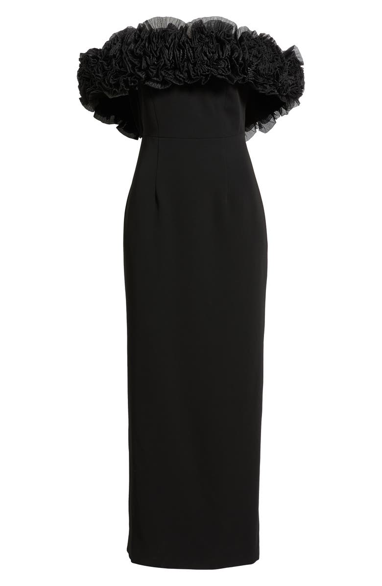 Sonya Moda Florence Off the Shoulder Sheath Gown, Alternate, color, Black
