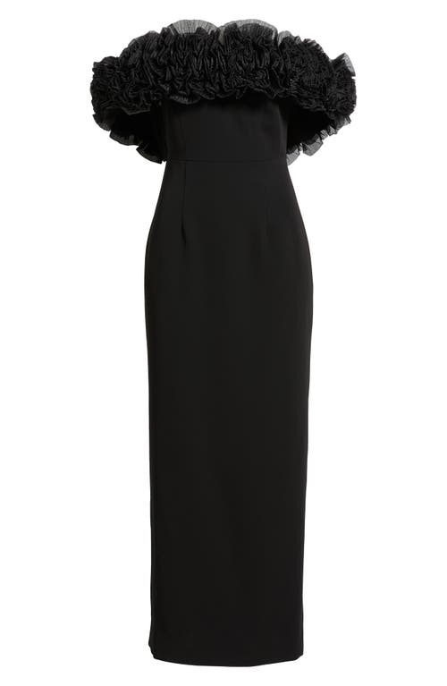 Sonya Moda Florence Off The Shoulder Sheath Gown In Black