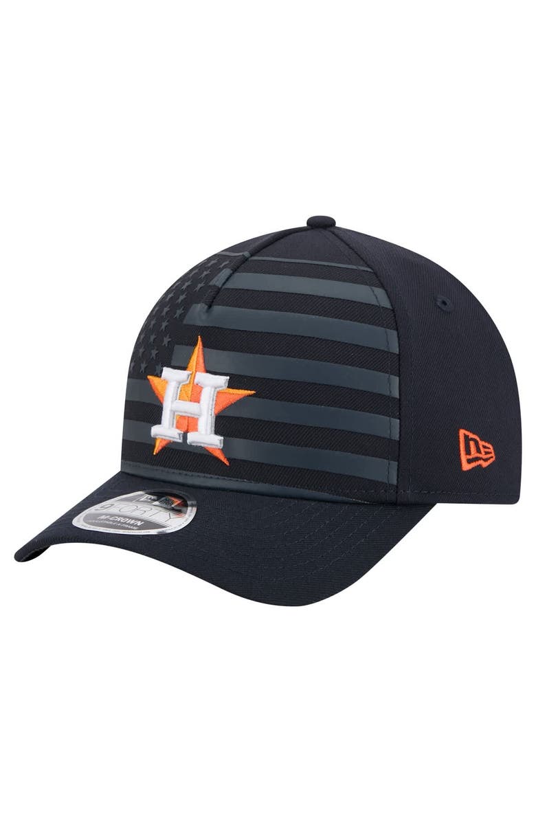New Era Men's New Era Navy Houston Astros American Flag 9FORTY M-Crown A-Frame Adjustable Hat, Main, color, 