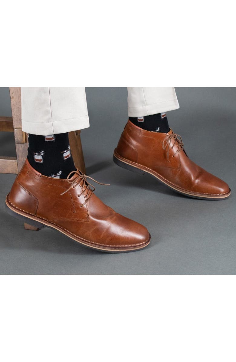 Trafalgar Jack's Bourbon and Cigar Over The Calf Mercerized Cotton Socks, Alternate, color, Black