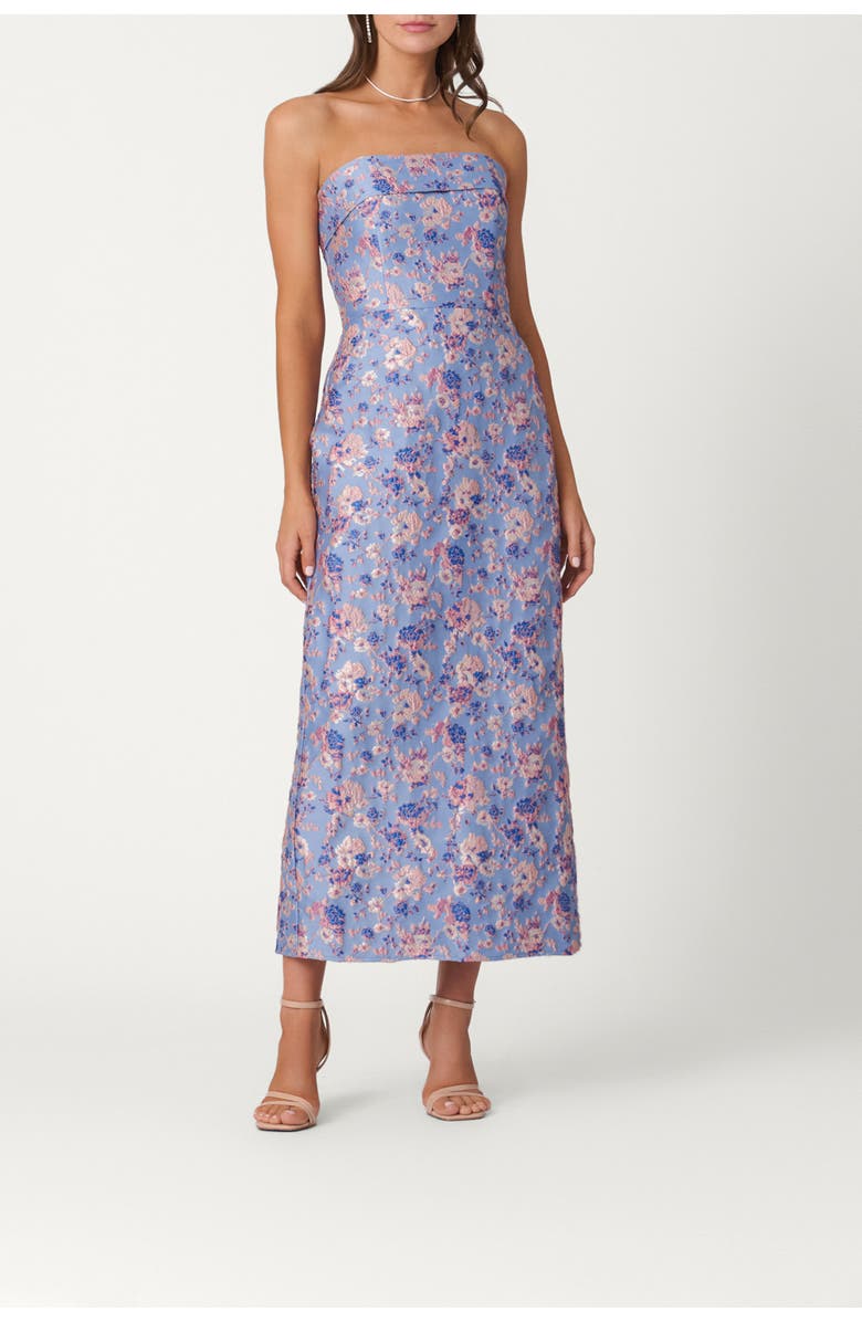 Shoshanna Midnight Jacquard Callie Dress, Main, color, Lilac Multi