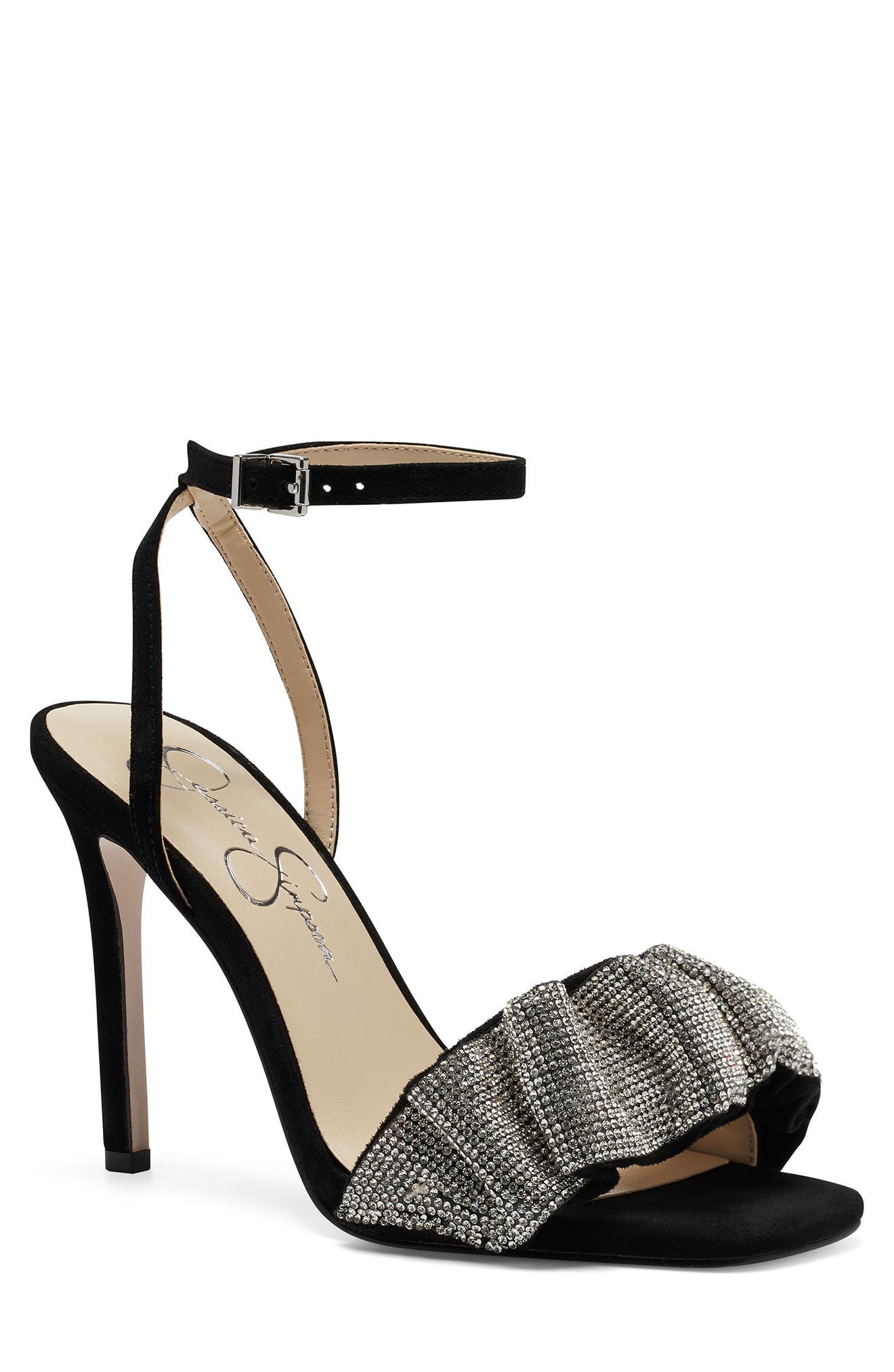 Jessica Simpson Owina Ruched Crystal Strap Sandal, Main, color, 