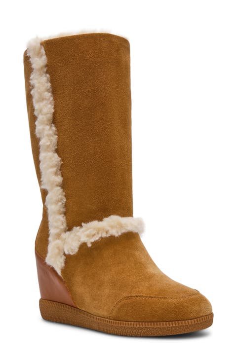 Woodside Faux Shearling Wedge Boot