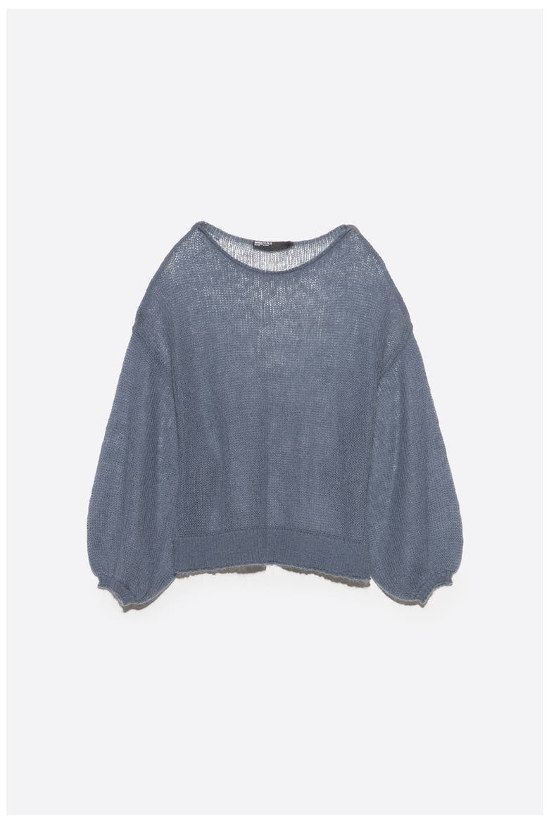Mohair Boat-Neck Oversize Sweater, Alternate, color, LIGHT BLUE