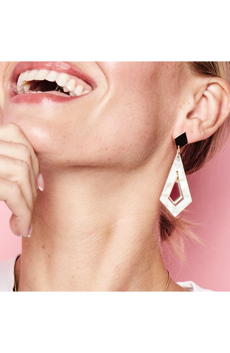 Toolally Art Deco Diamond Earrings - Regent Green & Iridescent, Alternate, color, Regent Green & Iridescent