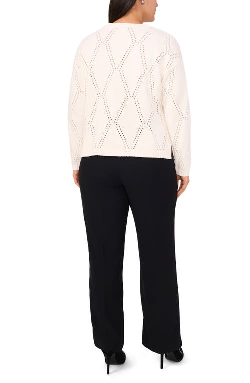 Halogen ® High-low Crewneck Sweater In White