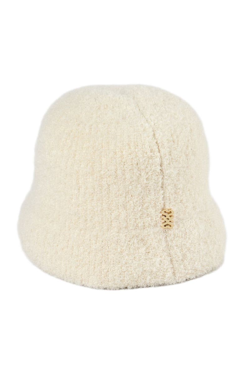 SANDRO Bucket hat in alpaca and mohair, Main, color, Ecru