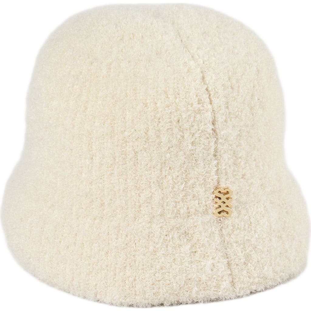 Sandro Womens Ecru Logo Wool And Cashmere-blend Bucket Hat In Neutral