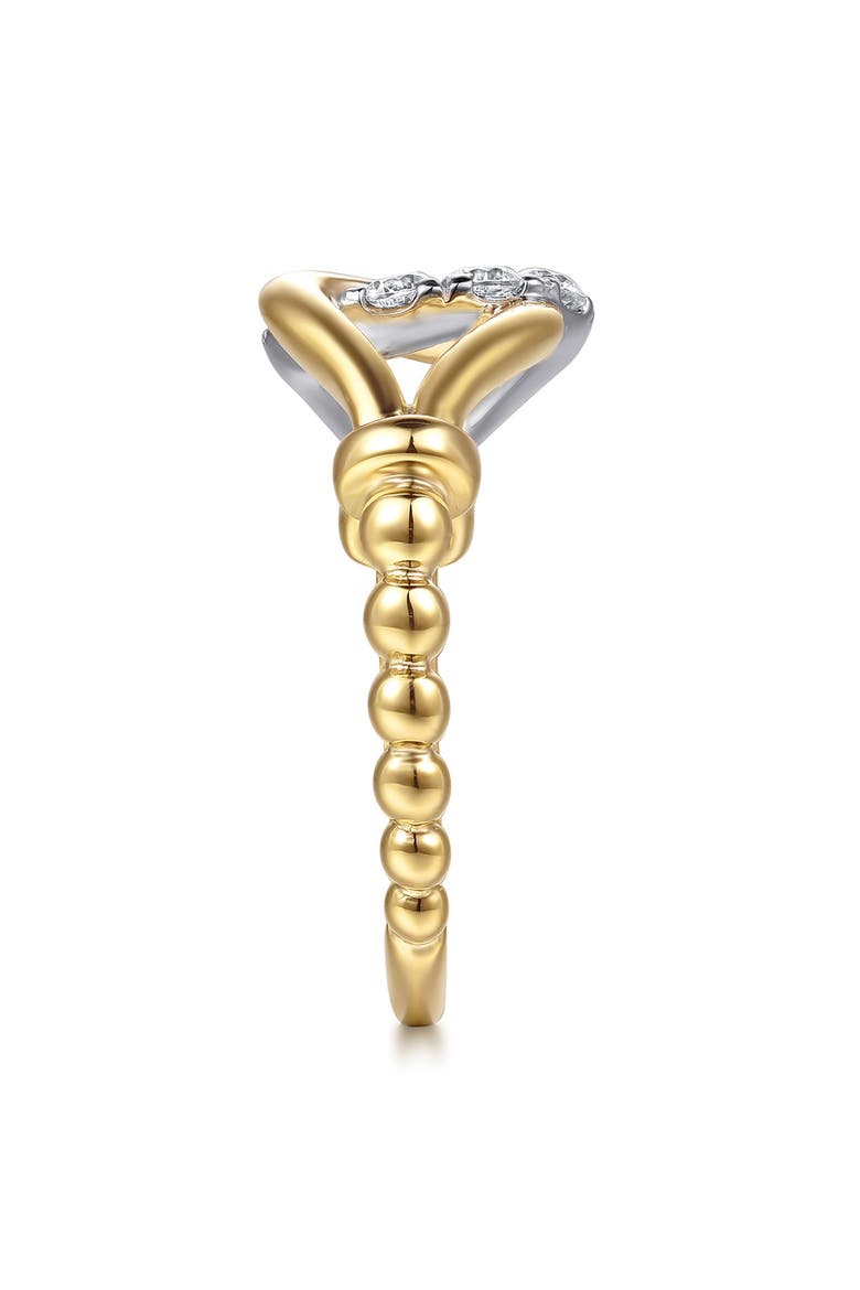 Bujukan Strides Stirrup Two-Tone 14K Gold & Diamond Ring, Alternate, color, TWO TONE