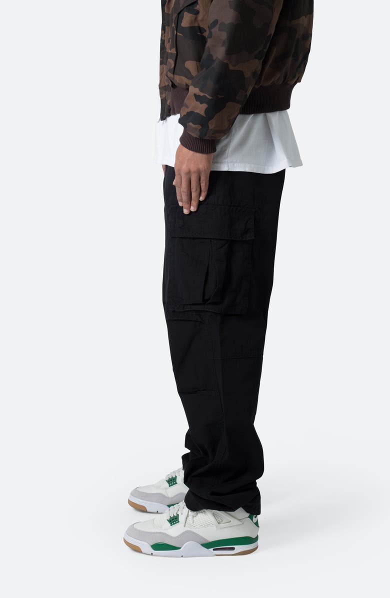 mnml Ultra Baggy Cotton Cargo Pants, Alternate, color, Black