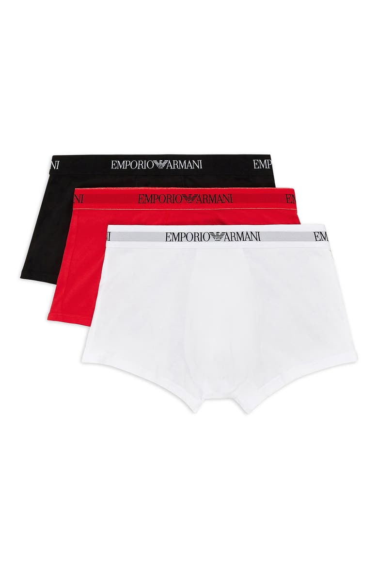 Assorted 3-Pack Cotton Trunks, Alternate, color, BLACK/ RED/ WHITE