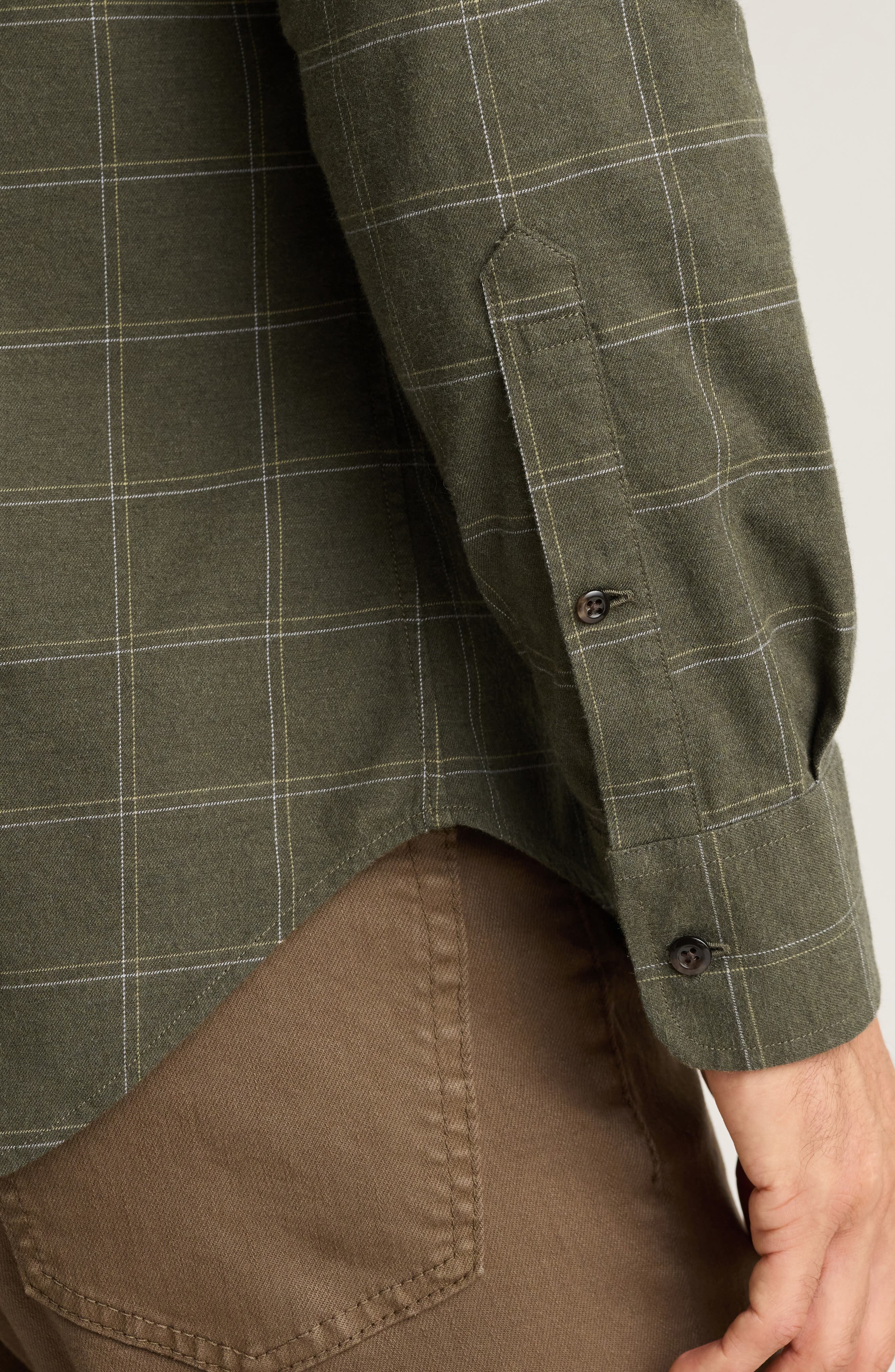 Everyday Windowpane Check Lightweight Cotton Stretch Flannel Button-Down Shirt - image 2
