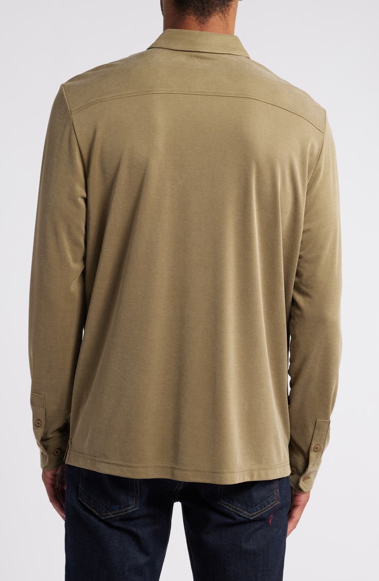 Johnston & Murphy Vintage Wash Bird's Eye Button-Up Shirt, Alternate, color, Olive