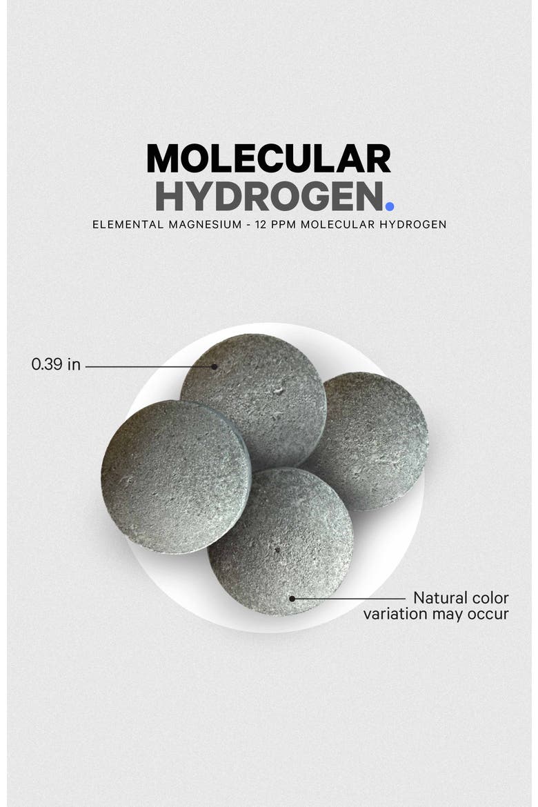 Molecular Hydrogen, Elemental Magnesium Effervescent Hydrogen Water Tablets, Alternate, color, White