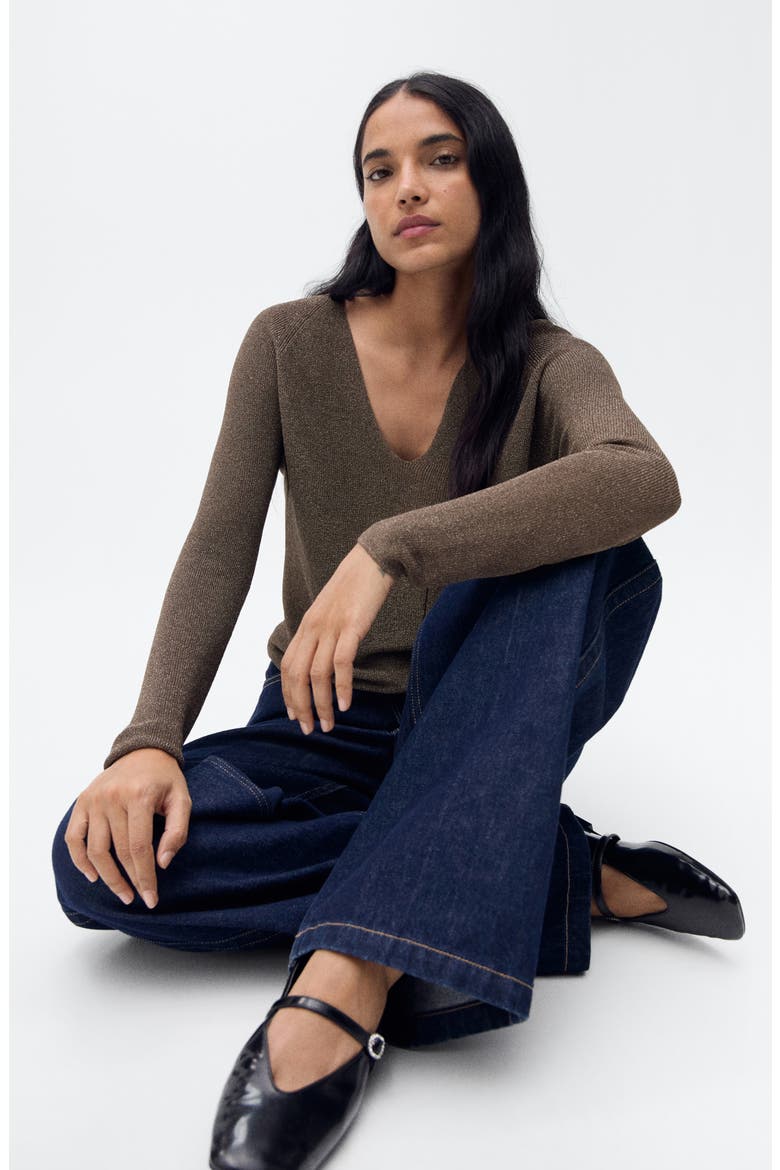 Metallic Sweater, Alternate, color, CHOCOLATE