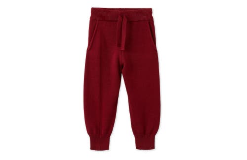 Vild House Of Little Organic Knit Joggers In Red Jasper
