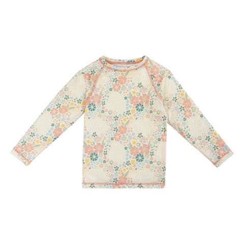Long Sleeve Crew Sunny Swim Shirt (Toddler, Little Kid, Big Kid)