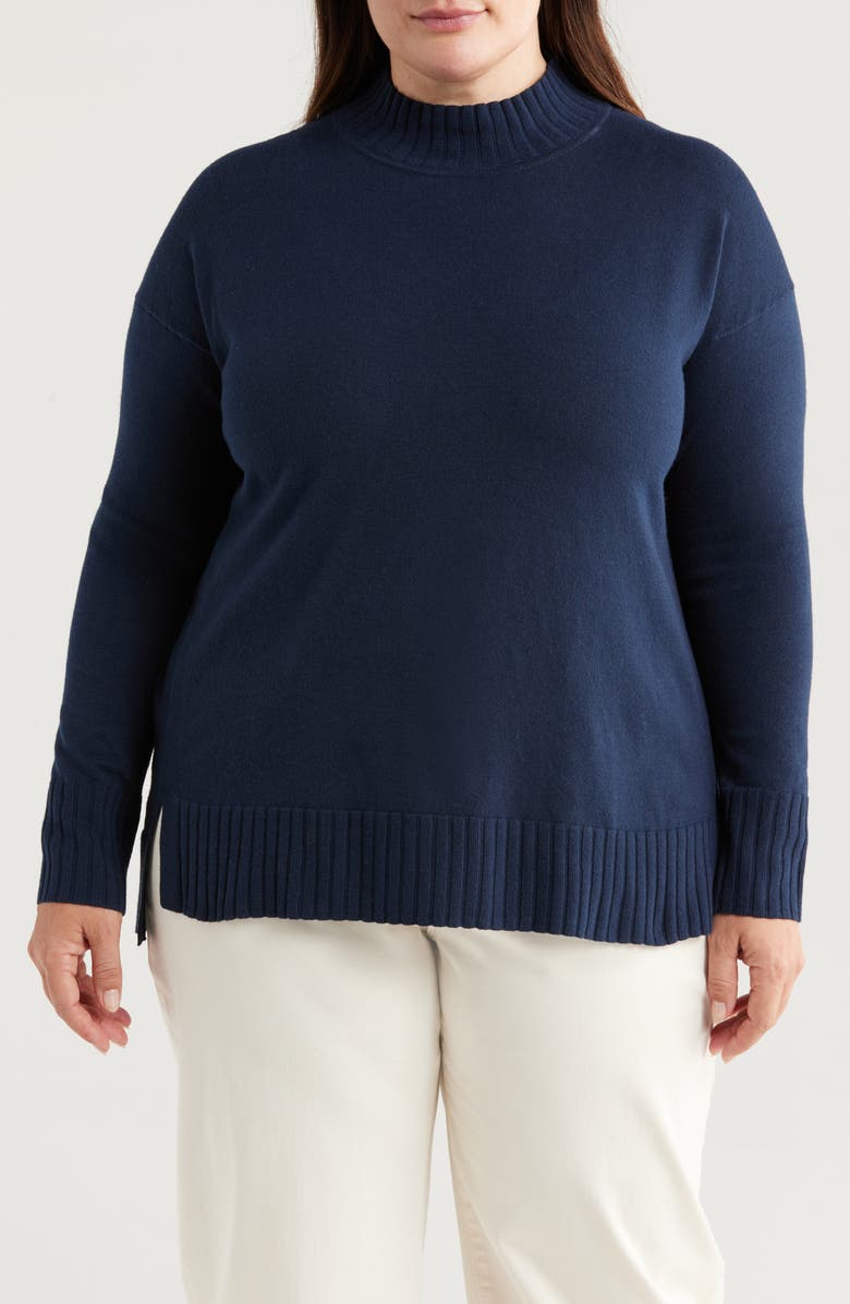 Caslon<sup>®</sup> Mock Neck Tunic Sweater, Main, color,
