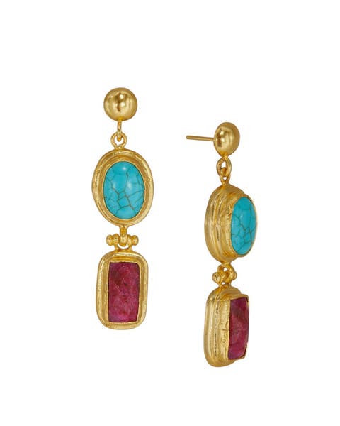 Duel Stone Drop Earrings