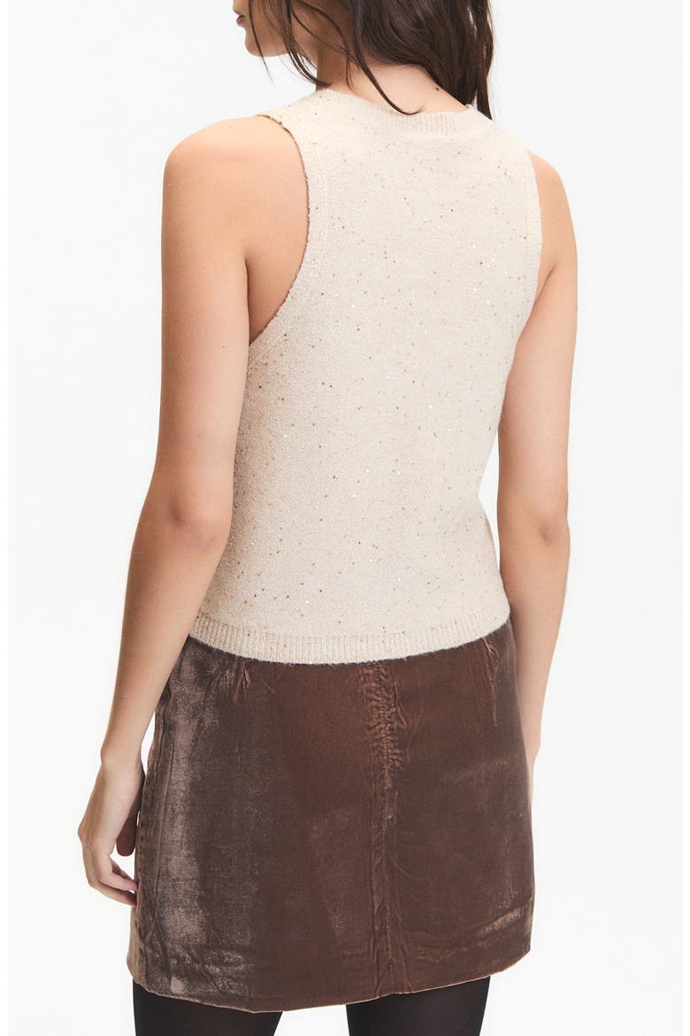 Angel Sequin Accent Sleeveless Sweater, Alternate, color, SAND