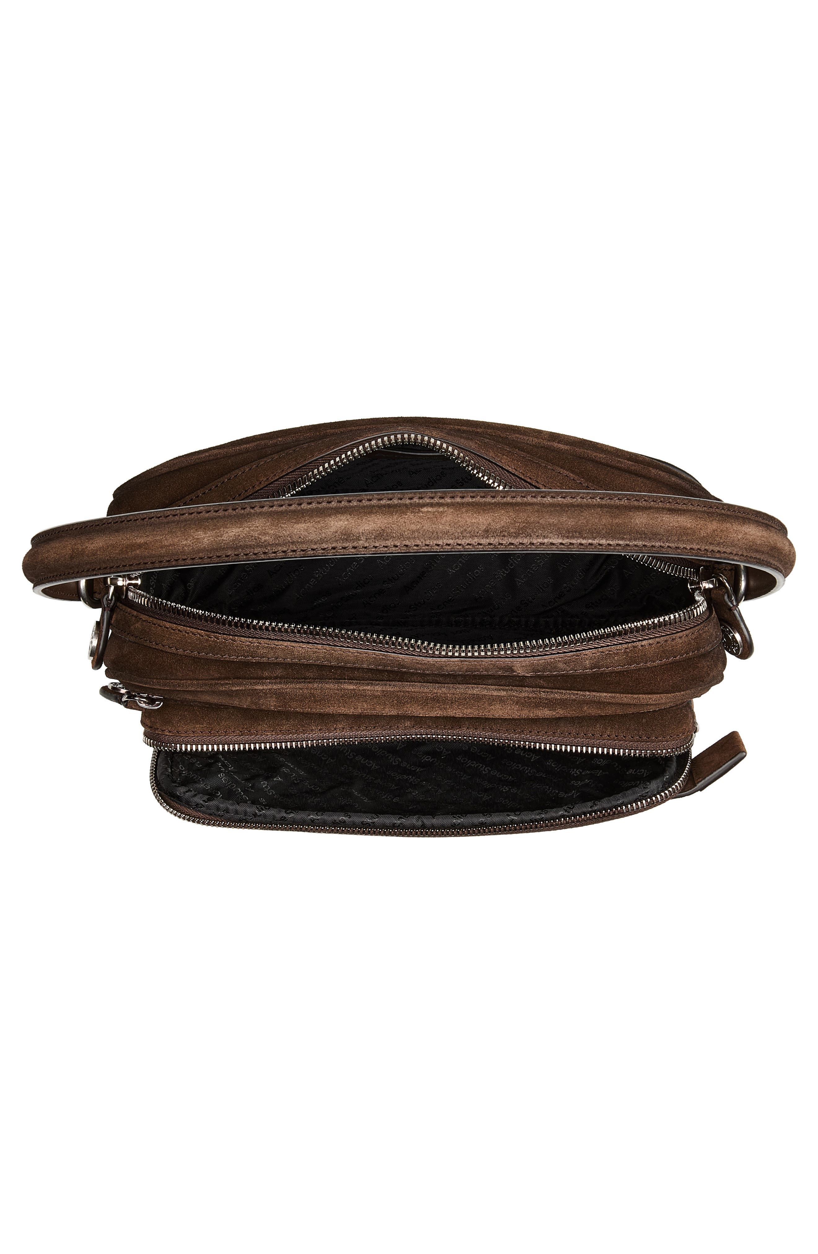 Camero Party Suede Shoulder Bag, Alternate, color, DARK BROWN