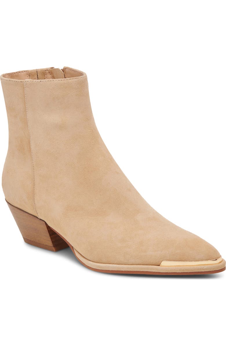 Dolce Vita Nonah Pointed Toe Bootie, Main, color, Tan Suede