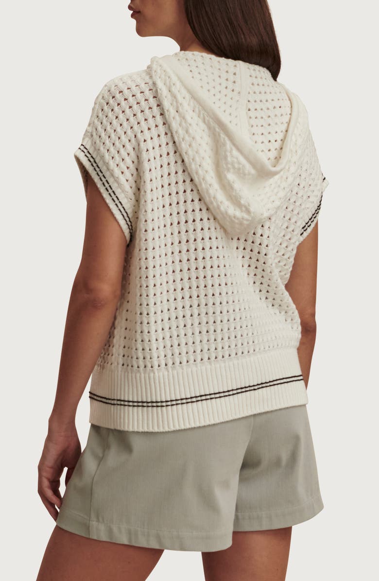 Varley Vittoria Open Stitch Knit Hoodie, Alternate, color, Snow White