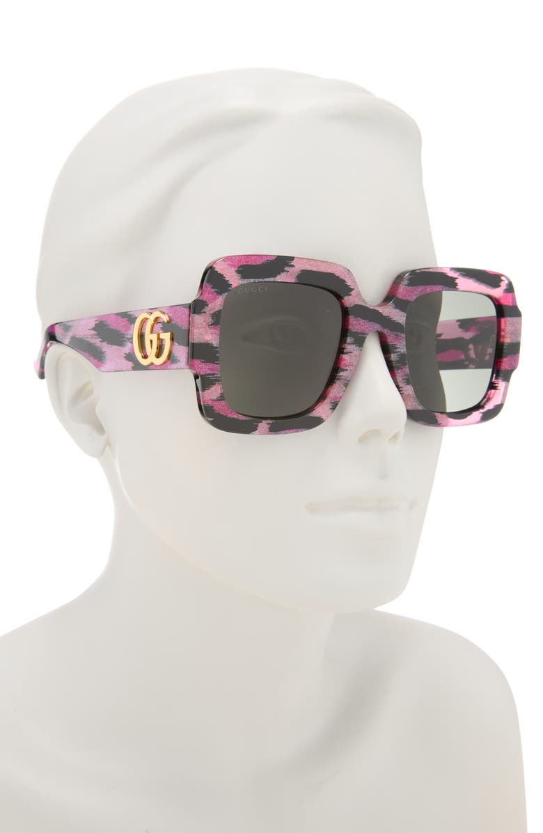 Gucci 50mm Square Sunglasses, Alternate, color, Black Black Grey