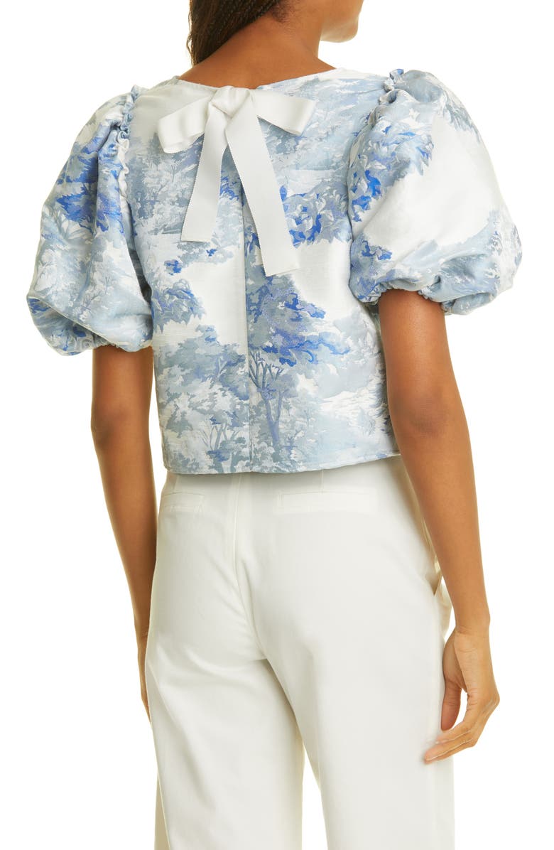 Ted Baker London Ivria Puff Sleeve Crop Top, Alternate, color, 