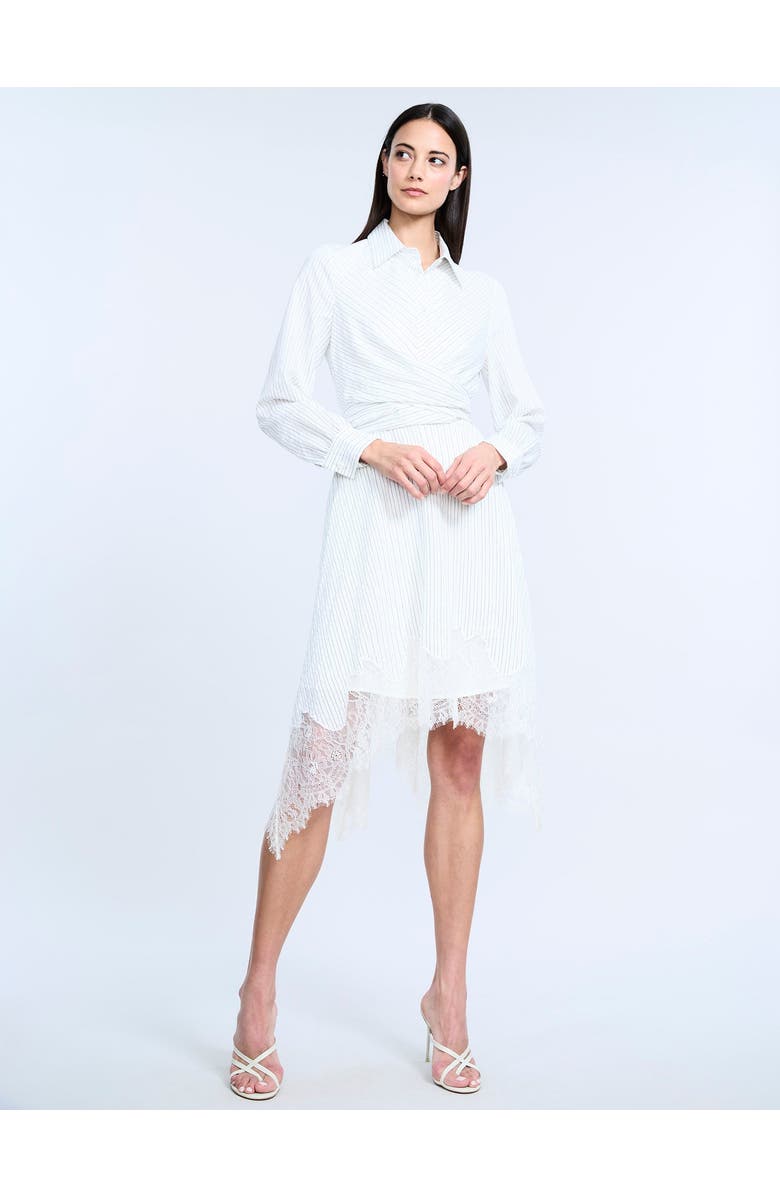 BCBGMAXAZRIA Striped Shirt Dress with Lace, Alternate, color, Jasmine