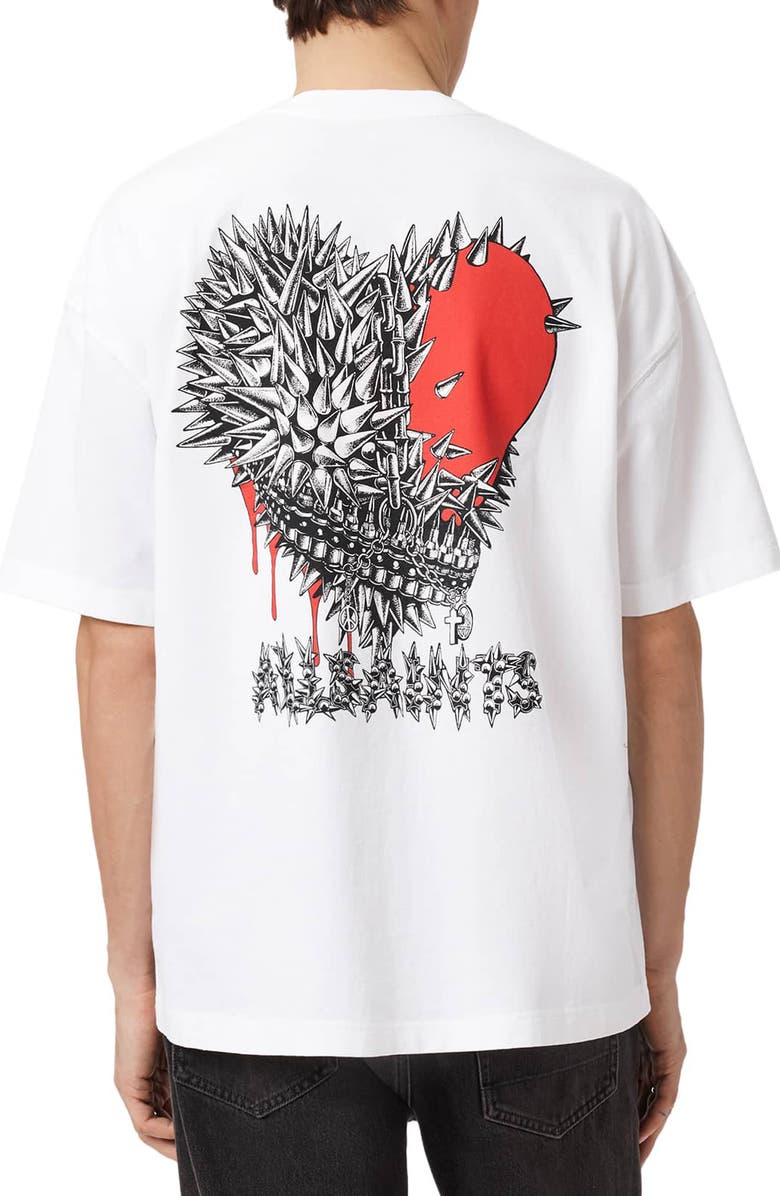 AllSaints Chaste Graphic T-Shirt, Alternate, color, Optic White