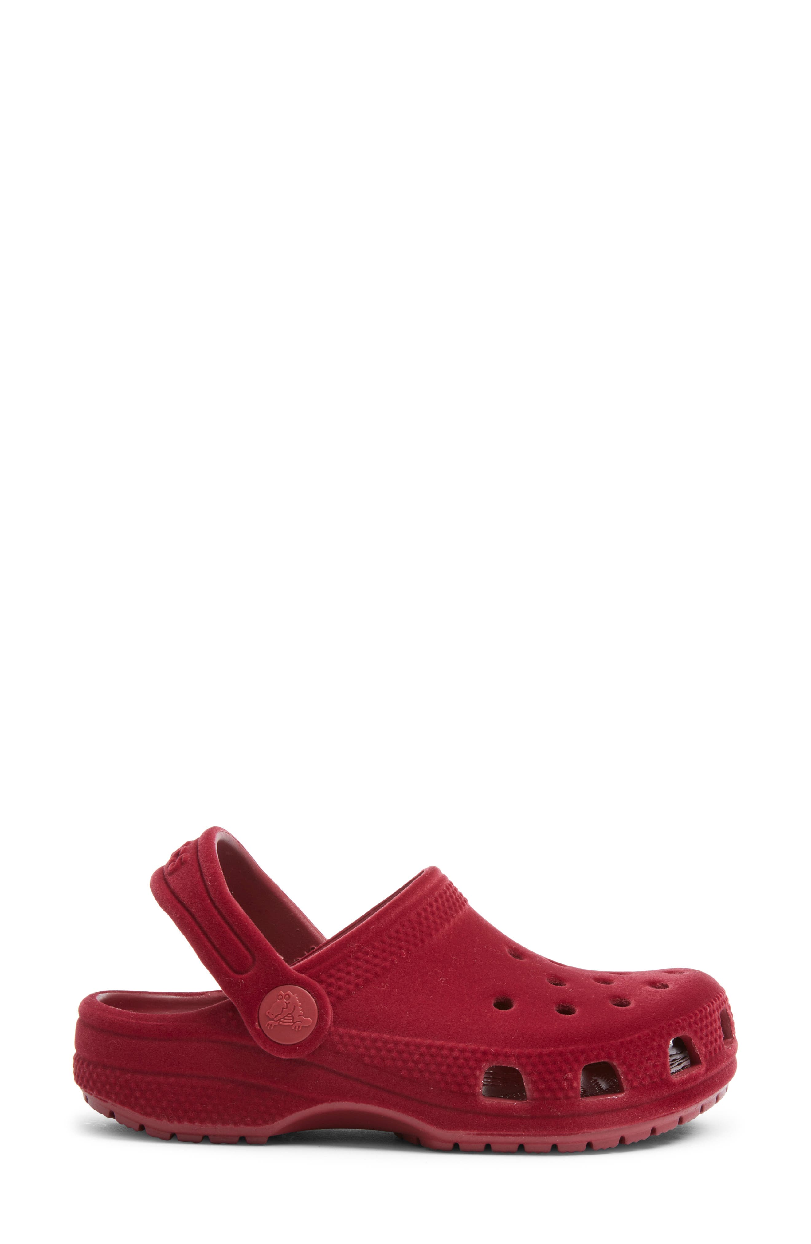 CROCS Kids' Classic Velvet Clog, Alternate, color, Beetroot