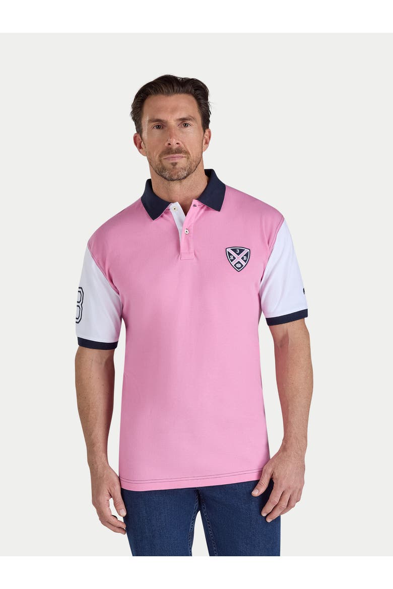No.3 Cut & Sew Jersey Polo Shirt, Main, color, Pink