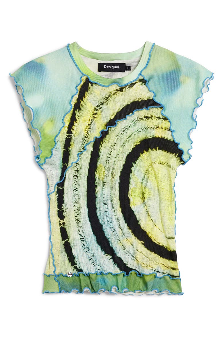 Desigual Lettuce Edge T-Shirt, Alternate, color, Green Yellow