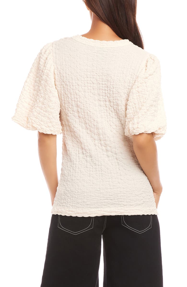 Karen Kane Puff Sleeve Textured Shirt, Alternate, color, Cream