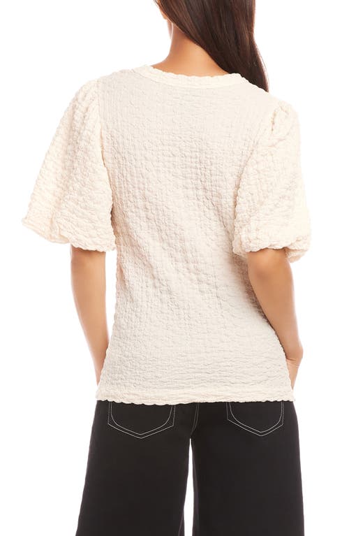 Karen Kane Puff Sleeve Textured Shirt In Cream