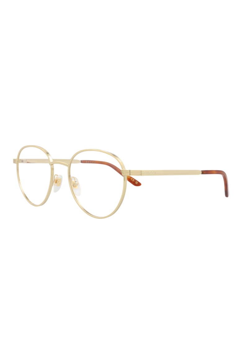 Round 54mm Optical Glasses, Alternate, color, GOLD GOLD TRANSPARENT