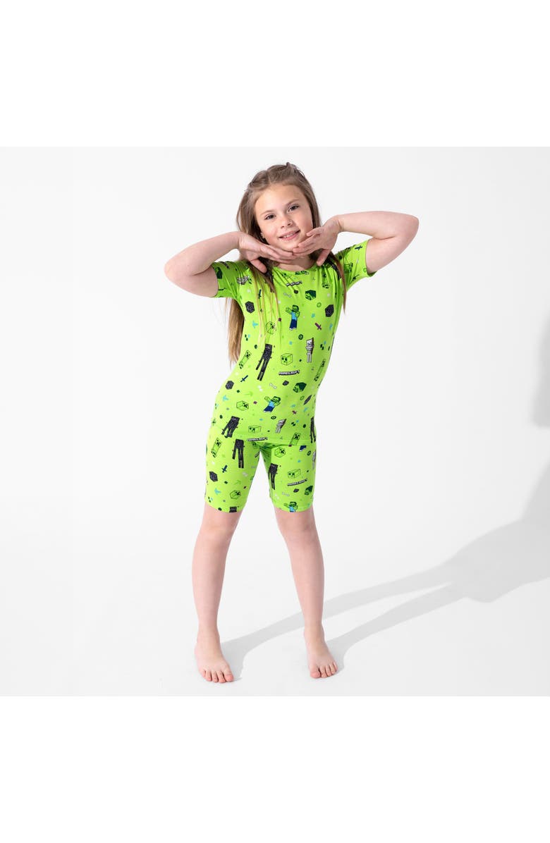 Bellabu Bear Minecraft Mob Squad Kids 2-Piece Short Sleeve & Shorts Pajama Set, Alternate, color, Minecraft Mob Squad