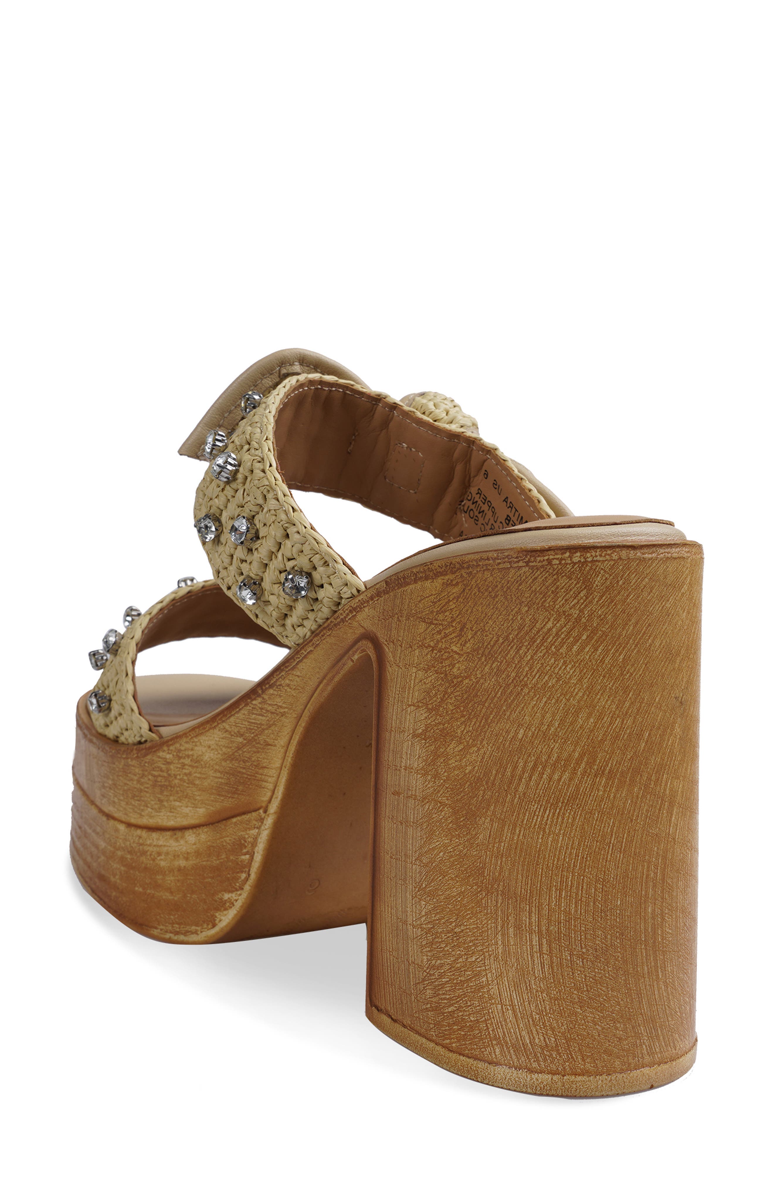 Candie
s Dimitra Platform Sandal, Alternate, color, Natural Raffia
