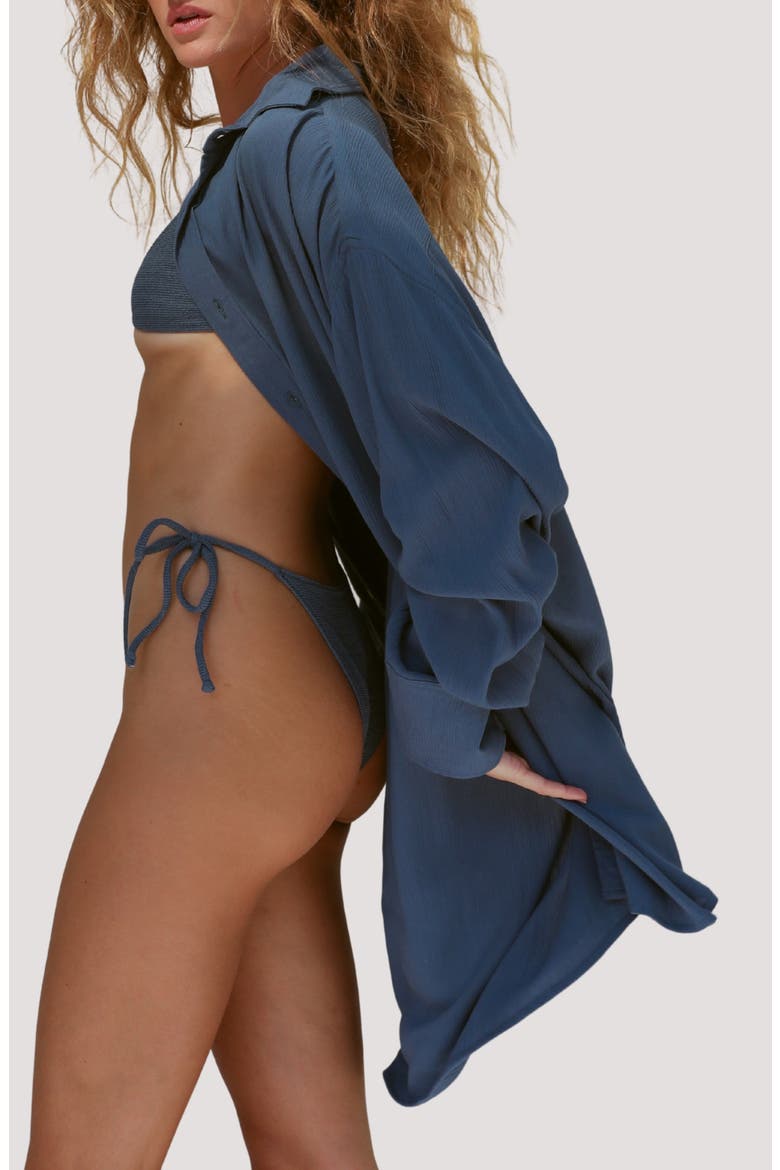 Mimi Relaxed Fit Button-Up Cover-Up Shirtdress, Alternate, color, VINTAGE INDIGO