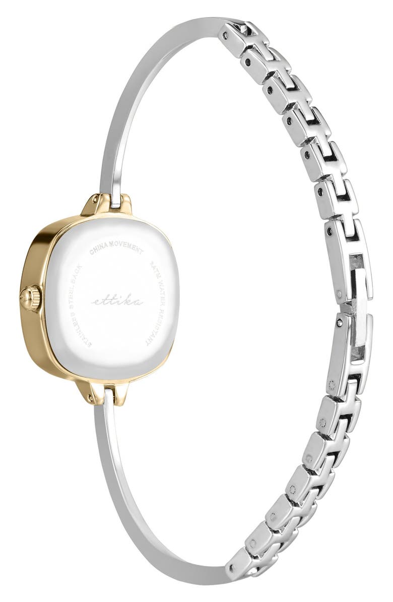Ettika Square Case Thin Strap Watch, Alternate, color, Silver / Mixed Metal