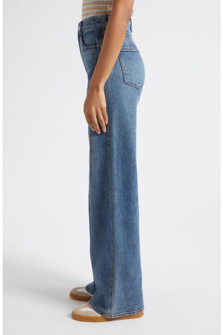 Taylor Curved Seam Wide Leg Jeans, Alternate, color, REBEL BLUE